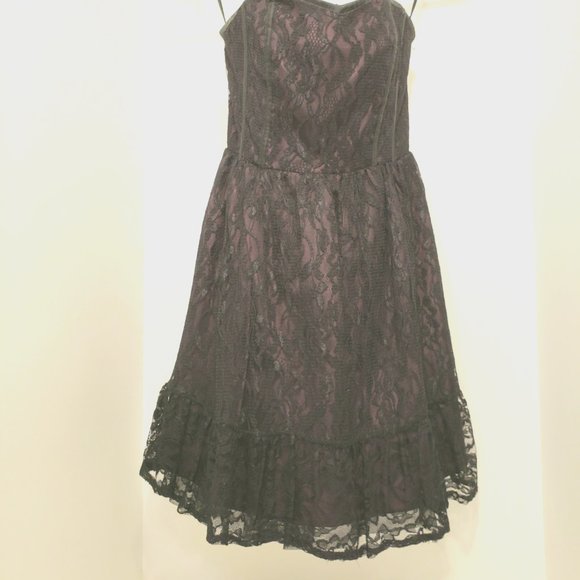 Corset H&M strapless dress plum lace black sheer like new best piece - Picture 7 of 7